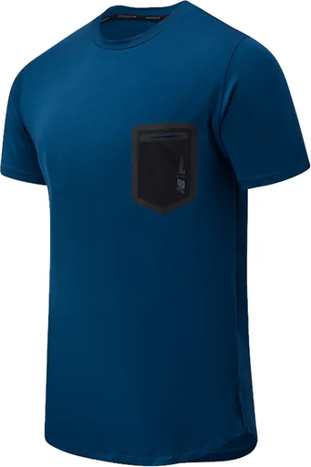 Niebieski t-shirt New Balance z tkaniny z krótkim rękawem