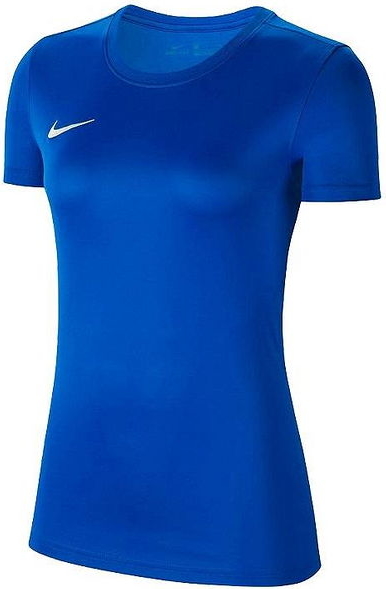 Niebieski t-shirt Nike w sportowym stylu z okrągłym dekoltem z krótkim rękawem