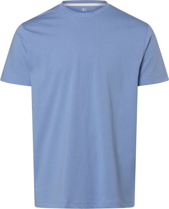 Niebieski t-shirt Nils Sundström z bawełny