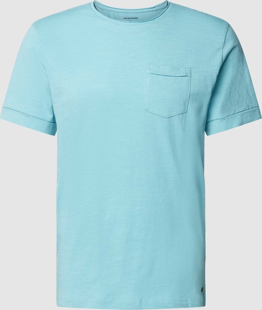 Niebieski t-shirt No Excess w stylu casual z bawełny