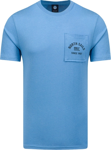 Niebieski t-shirt North Sails z bawełny w sportowym stylu z krótkim rękawem