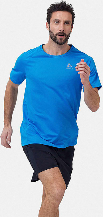 Niebieski t-shirt ODLO w sportowym stylu