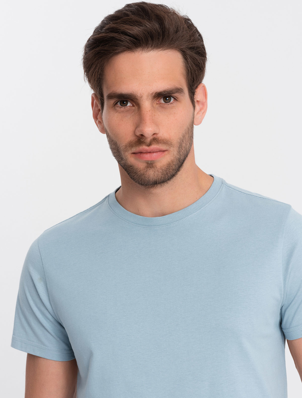 Niebieski t-shirt Ombre w stylu casual z bawełny