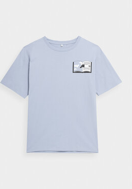 Niebieski t-shirt Outhorn z krótkim rękawem z nadrukiem
