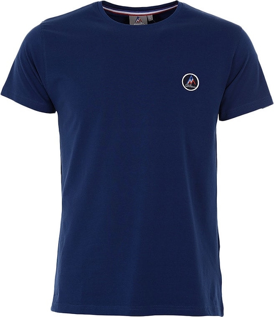 Niebieski t-shirt Peak Mountain z krótkim rękawem w stylu casual