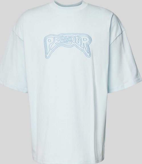 Niebieski t-shirt Pegador w młodzieżowym stylu z krótkim rękawem z bawełny