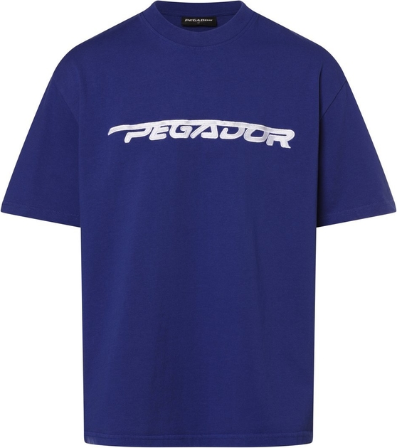 Niebieski t-shirt Pegador z nadrukiem z bawełny z krótkim rękawem