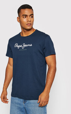 Niebieski t-shirt Pepe Jeans w młodzieżowym stylu
