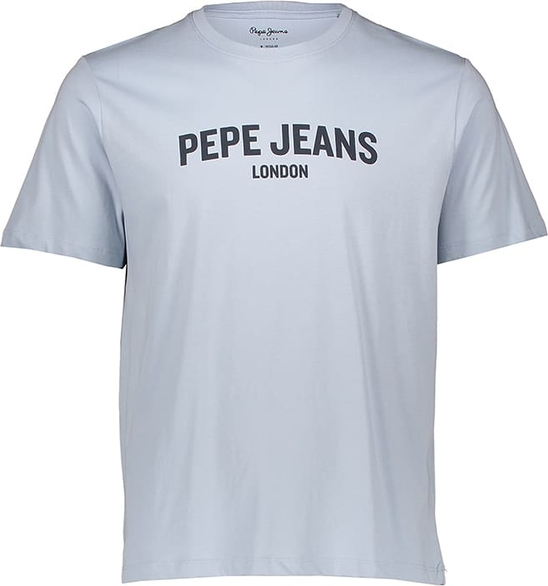 Niebieski t-shirt Pepe Jeans w młodzieżowym stylu z krótkim rękawem