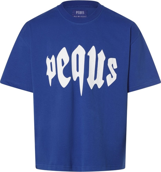 Niebieski t-shirt Pequs w młodzieżowym stylu z bawełny