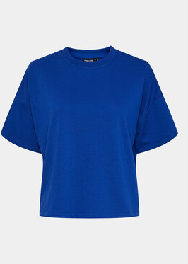 Niebieski t-shirt Pieces z okrągłym dekoltem