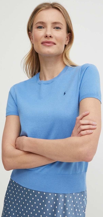 Niebieski t-shirt POLO RALPH LAUREN w stylu casual