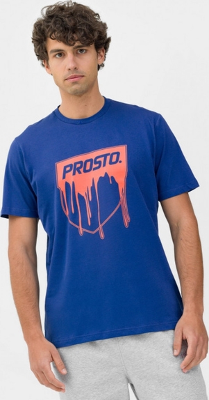 Niebieski t-shirt Prosto. z nadrukiem