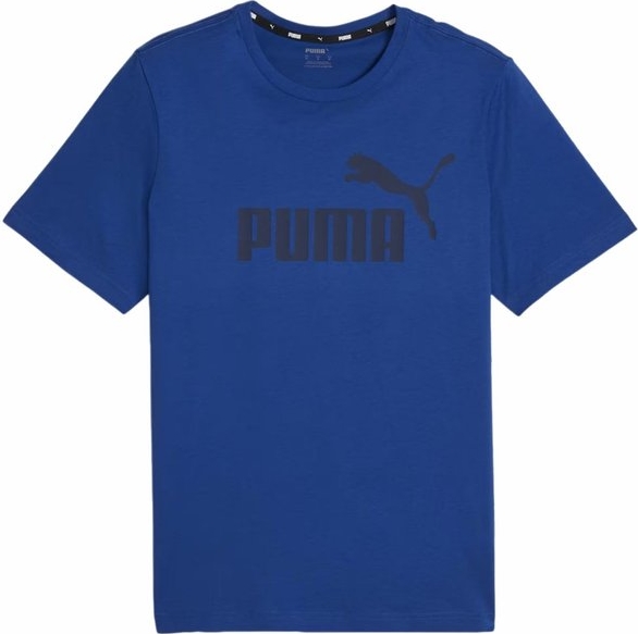 Niebieski t-shirt Puma z bawełny w młodzieżowym stylu