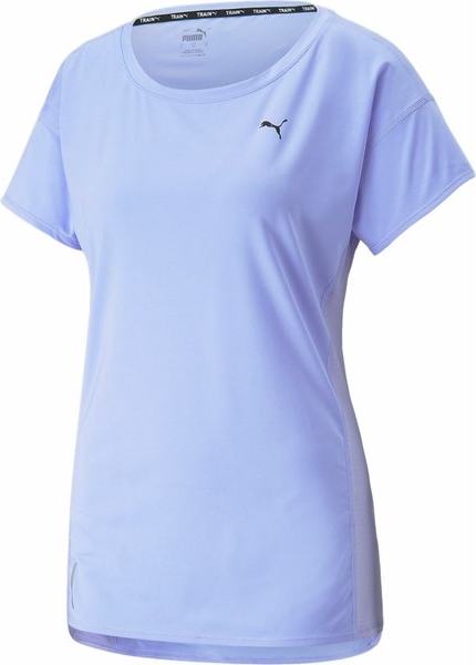 Niebieski t-shirt Puma z krótkim rękawem z okrągłym dekoltem
