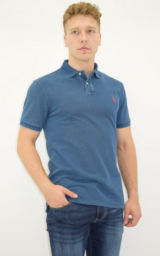 Niebieski t-shirt Ralph Lauren w stylu casual
