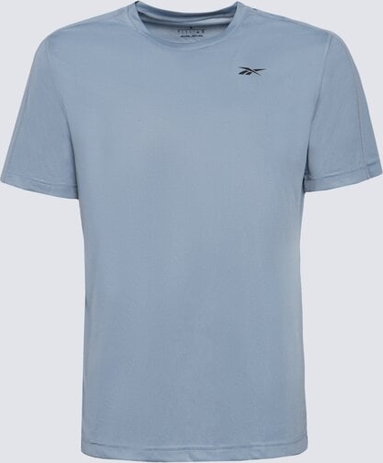 Niebieski t-shirt Reebok w sportowym stylu z krótkim rękawem