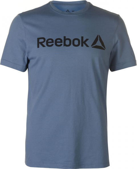 Niebieski t-shirt Reebok z krótkim rękawem