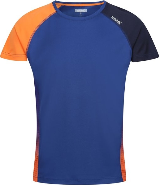 Niebieski t-shirt Regatta w sportowym stylu z krótkim rękawem z tkaniny