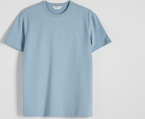 Niebieski t-shirt Reserved w stylu casual z krótkim rękawem