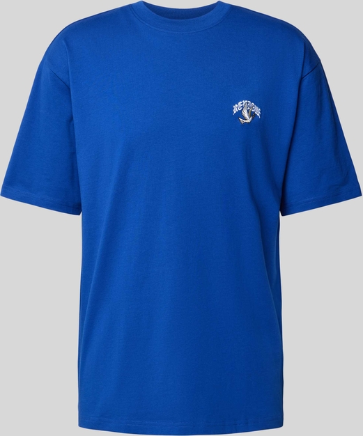 Niebieski t-shirt Review z bawełny w stylu casual