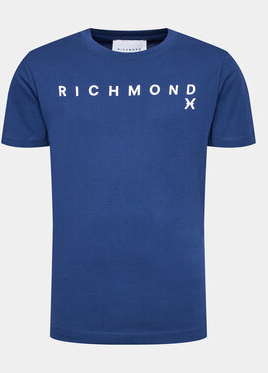 Niebieski t-shirt Richmond X w młodzieżowym stylu