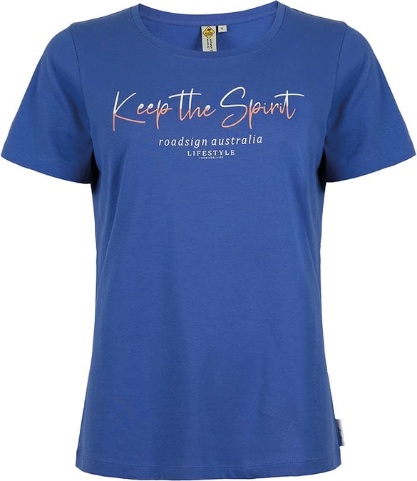 Niebieski t-shirt Roadsign z okrągłym dekoltem z krótkim rękawem