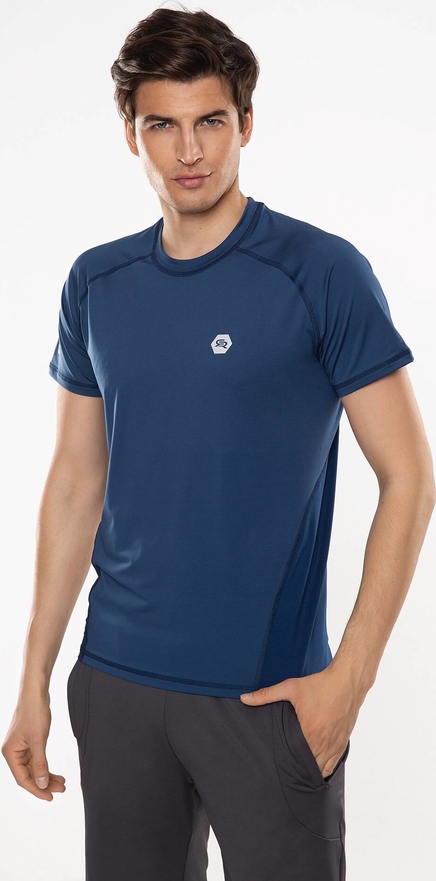 Niebieski t-shirt Rough Radical w sportowym stylu z tkaniny