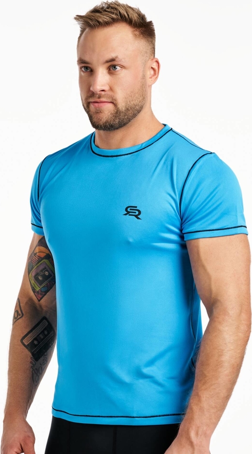 Niebieski t-shirt Rough Radical z tkaniny w sportowym stylu