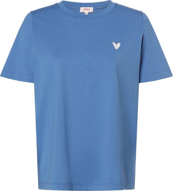 Niebieski t-shirt S.Oliver w stylu casual z okrągłym dekoltem