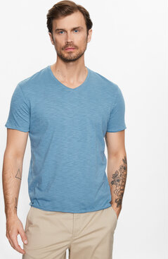 Niebieski t-shirt Sisley w stylu casual