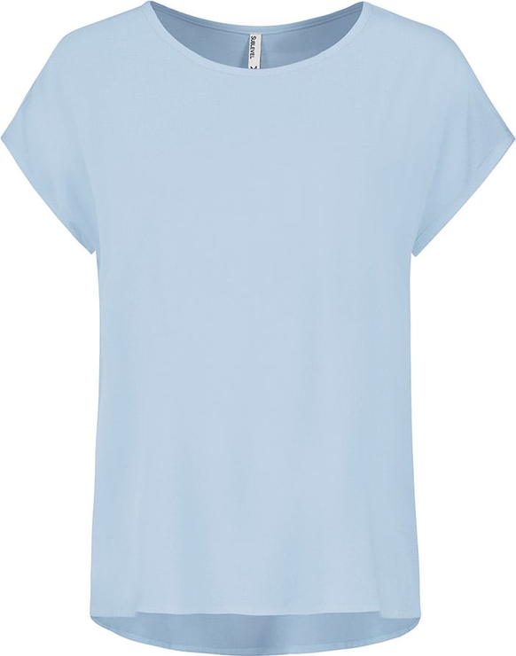 Niebieski t-shirt SUBLEVEL w stylu casual z okrągłym dekoltem