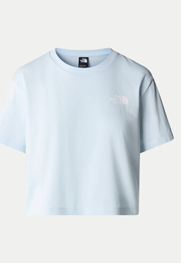 Niebieski t-shirt The North Face w sportowym stylu z okrągłym dekoltem