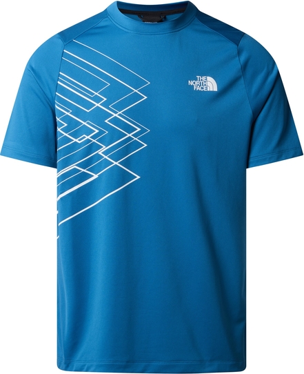 Niebieski t-shirt The North Face w sportowym stylu z tkaniny z krótkim rękawem
