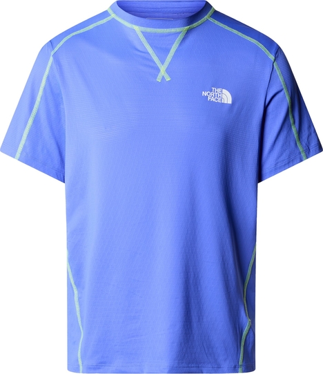 Niebieski t-shirt The North Face z krótkim rękawem z tkaniny w sportowym stylu
