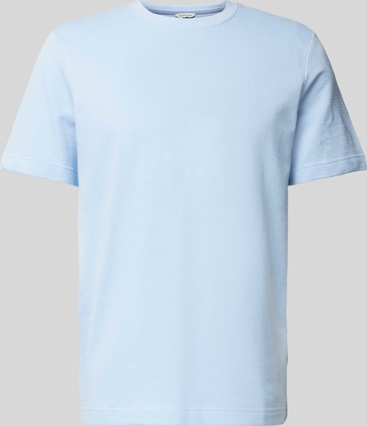 Niebieski t-shirt Tom Tailor w stylu casual z krótkim rękawem z bawełny