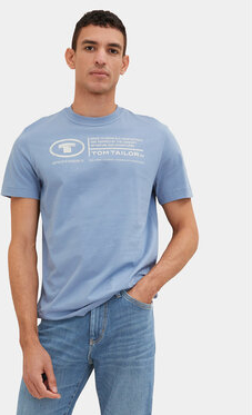 Niebieski t-shirt Tom Tailor z krótkim rękawem w młodzieżowym stylu