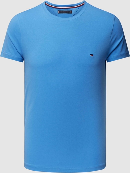 Niebieski t-shirt Tommy Hilfiger z bawełny