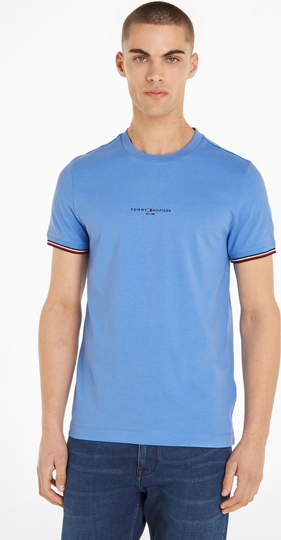 Niebieski t-shirt Tommy Hilfiger z krótkim rękawem