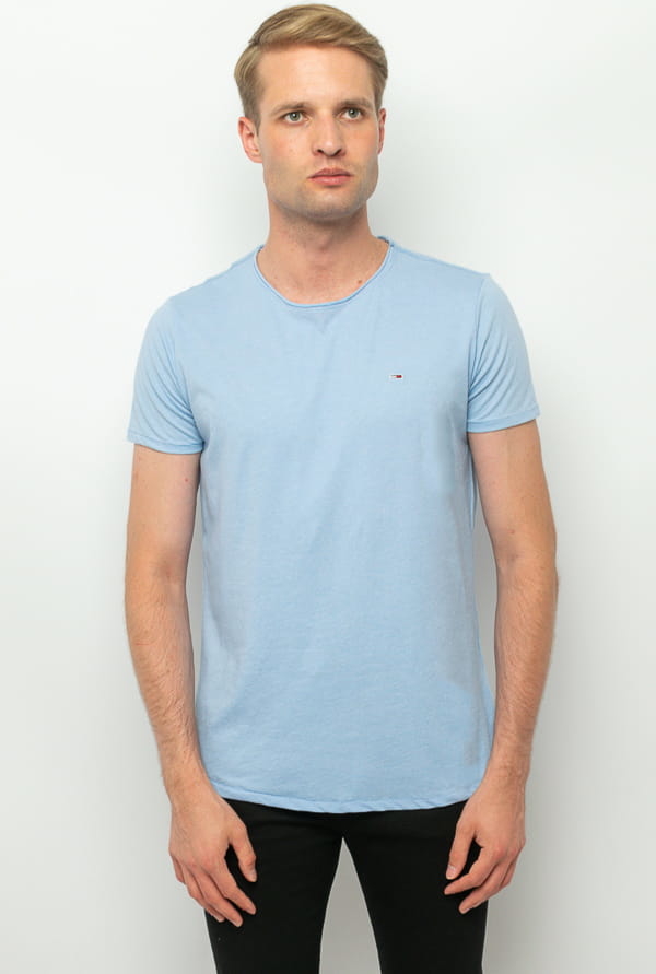 Niebieski t-shirt Tommy Hilfiger z krótkim rękawem w stylu casual