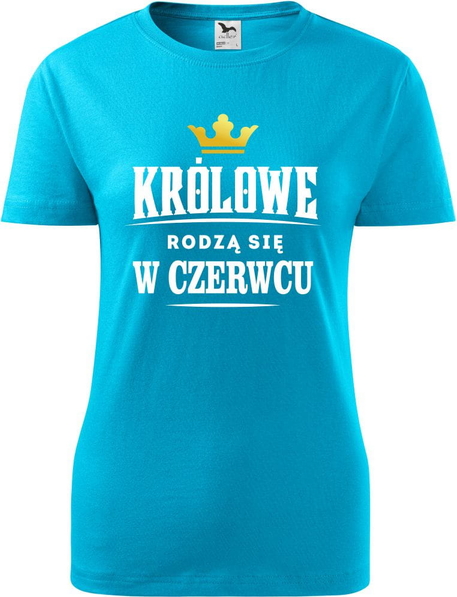 Niebieski t-shirt TopKoszulki.pl z okrągłym dekoltem