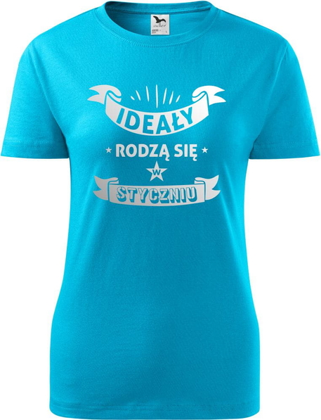 Niebieski t-shirt TopKoszulki.pl z okrągłym dekoltem w sportowym stylu z krótkim rękawem