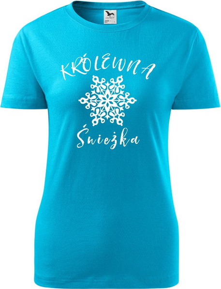 Niebieski t-shirt TopKoszulki.pl z okrągłym dekoltem z krótkim rękawem