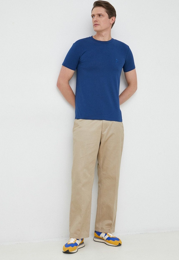 Niebieski t-shirt Trussardi z krótkim rękawem