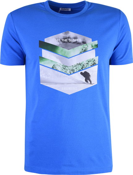 Niebieski t-shirt ubierzsie.com z krótkim rękawem