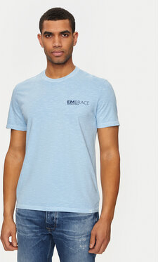 Niebieski t-shirt United Colors Of Benetton z krótkim rękawem w stylu casual