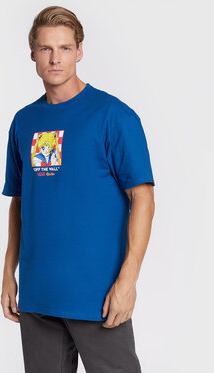 Niebieski t-shirt Vans z krótkim rękawem w młodzieżowym stylu