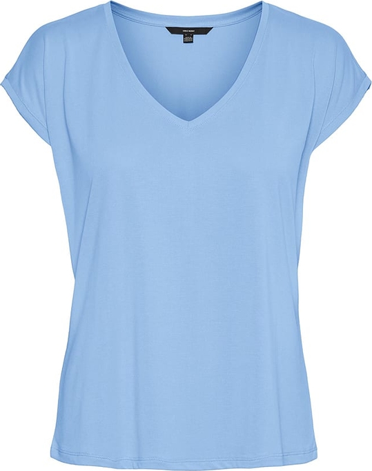 Niebieski t-shirt Vero Moda z krótkim rękawem