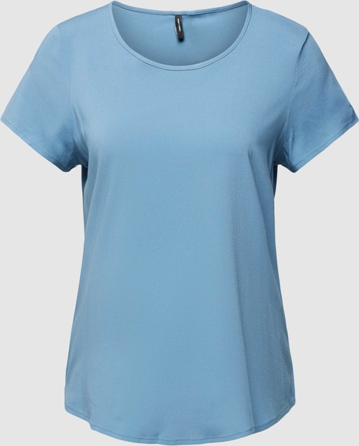 Niebieski t-shirt Vero Moda z okrągłym dekoltem