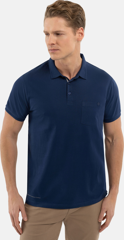 Niebieski t-shirt Volcano z krótkim rękawem z bawełny